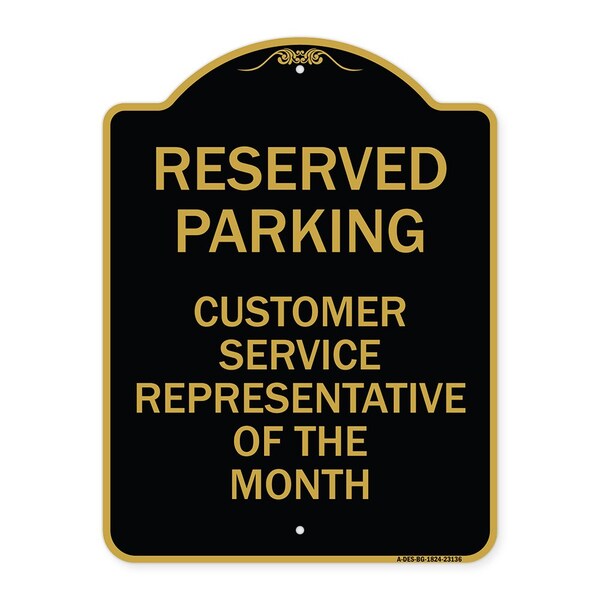 Reserved Parking Customer Service Representative of Month Heavy-Gauge Alum, 18" x 24", BG-1824-23136